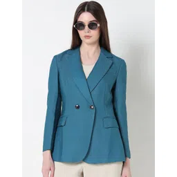 SHOWOFF Notched Lapel Double Breasted Blazer-picture-30