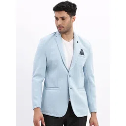 SHOWOFF Notched Lapel Slim Fit Cotton Single Breasted Blazer-picture-25