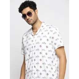 SHOWOFF Premium Conversational Printed Cuban Collar Cotton Casual Shirt-picture-13