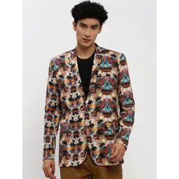 SHOWOFF Printed Single Breasted Slim Fit Blazer-image-6