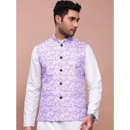 SHOWOFF Printed Slim Fit Nehru Jacket-picture-20
