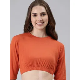 SHOWOFF Round Neck Cinched Waist Crop Top-picture-37
