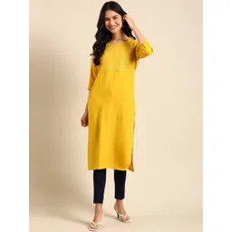 SHOWOFF Sequined Straight Regular Kurta-picture-12