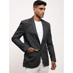 SHOWOFF Slim-Fit Checked Single-Breasted Cotton Blazer image 2