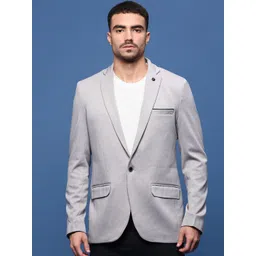 SHOWOFF Slim Fit Cotton Single-Breasted Blazer-picture-24