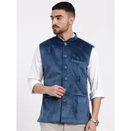SHOWOFF Slim-Fit Velvet Nehru Jacket-picture-13