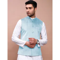 SHOWOFF Slim-Fit Velvet Nehru Jacket-picture-28