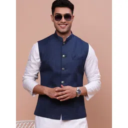 SHOWOFF Slim-Fit Woven Nehru Jacket-picture-38