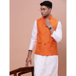 SHOWOFF Slim-Fit Woven Nehru Jacket-picture-34