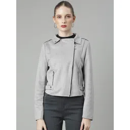 SHOWOFF Spread Collar Windcheater Crop Tailored Jacket-picture-19