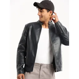 SHOWOFF Stand Collar Windcheater Biker Jacket-picture-10