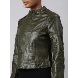 SHOWOFF Stand Collar Windcheater Biker Jacket image 5