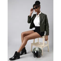 SHOWOFF Stand Collar Windcheater Biker Jacket image 3