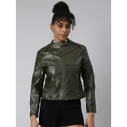 SHOWOFF Stand Collar Windcheater Biker Jacket image 4