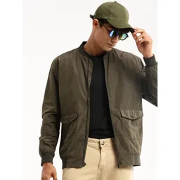 SHOWOFF Stand Collar Windcheater Taslon Slim Fit Bomber Jacket-picture-11