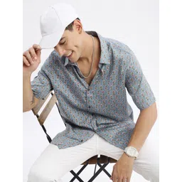 SHOWOFF Standard Slim Fit Floral Printed Cotton Casual Shirt-picture-39