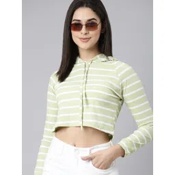 SHOWOFF Striped Hooded Acrylic Crop Sweatshirt-picture-26