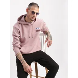 SHOWOFF Typography Printed Cotton Terry Hood Pullover Sweatshirt image 1