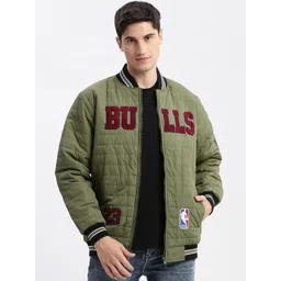 SHOWOFF Typography Printed Stand Collar Windcheater Rapid Dry Puffer Jacket-picture-14