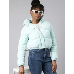 SHOWOFF Windcheater Mock Collar Crop Puffer Jacket-picture-17