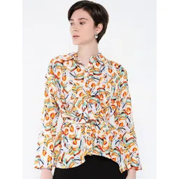 SHOWOFF Women Abstract Printed Shirt Style Top-picture-24