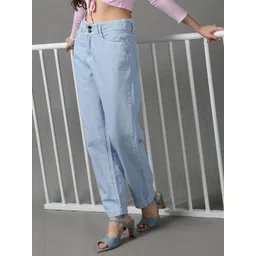 SHOWOFF Women Blue Regular Fit Solid Jeans-picture-11