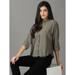 SHOWOFF Women Boxy Striped Cotton Casual Shirt-picture-22