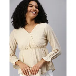 SHOWOFF Women Champagne Wrap Top-picture-31