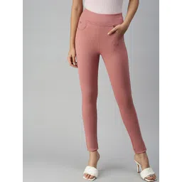 SHOWOFF Women Peach-Coloured Slim Fit High-Rise Stretchable Jeans-picture-15
