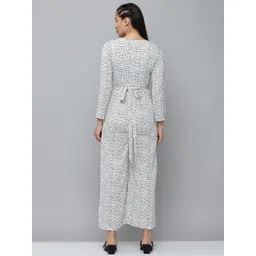 SHOWOFF Women Printed V-Neck Long Sleeves Basic Jumpsuit image 5