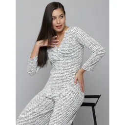 SHOWOFF Women Printed V-Neck Long Sleeves Basic Jumpsuit image 4