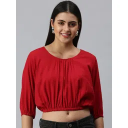 SHOWOFF Women Red Styled Back Crop Top-picture-39