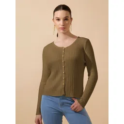 SHOWOFF Women Self Design Round Neck Regular Top-picture-24