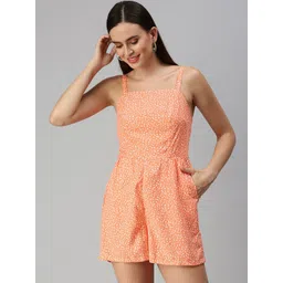 SHOWOFF Women Shoulder Straps Printed Cotton Jumpsuit-picture-29