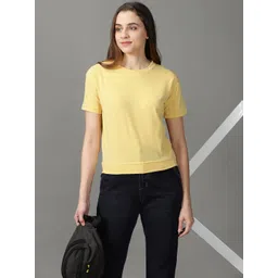SHOWOFF Women Solid Round Neck Cotton T-shirt-picture-31
