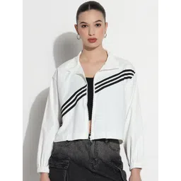 SHOWOFF Women Spread Collar Colourblocked Windcheater Casual Sporty Jacket-picture-24