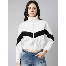 SHOWOFF Women Stand Collar Colourblocked Windcheater Casual Sporty Jacket-picture-27