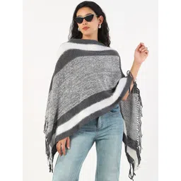 SHOWOFF Women Striped Poncho-picture-37