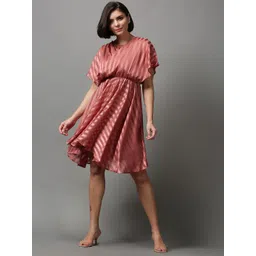 SHOWOFF Women Striped Wrap Dress-picture-25