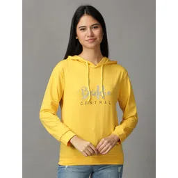 SHOWOFF Women Typography Embellished Hooded Pullover Sweatshirt-picture-27