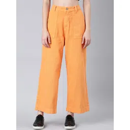 SHOWOFF Women Wide Leg Fit Clean Look Acid Wash Stretchable Jeans-picture-26