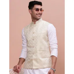 SHOWOFF Woven-Design Slim-Fit Nehru Jacket-picture-18