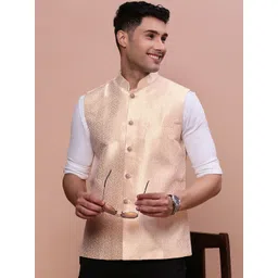 SHOWOFF Woven-Design Slim-Fit Nehru Jacket-picture-20