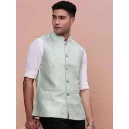 SHOWOFF Woven-Design Slim-Fit Nehru Jacket-picture-24