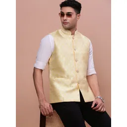 SHOWOFF Woven-Design Slim-Fit Nehru Jacket-picture-30