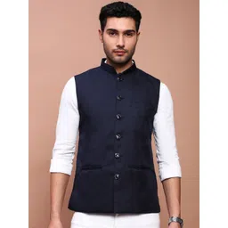 SHOWOFF Woven Design Slim-Fit Nehru Jackets-picture-10