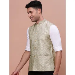 SHOWOFF Woven Design Slim Fit Nehru Jackets image 3