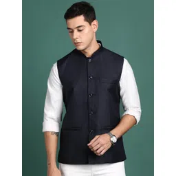 SHOWOFF Woven Slim-Fit Nehru Jacket-picture-41