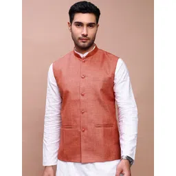 SHOWOFF Woven Slim-Fit Nehru Jackets-picture-32
