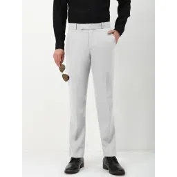 showoffff Men's White Slim Fit Formal Trousers-JE-A116-2_White image 1